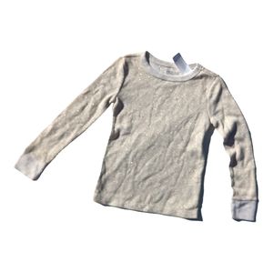 Gymboree Girls S 5-6 Cream/White w/ Gold Sparklies Long John Long Sleeve Shirt